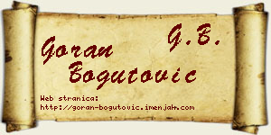 Goran Bogutović vizit kartica